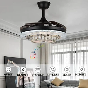 Modern Smart Ceiling Fan with Lights and Bluetooth Speaker, Fandian