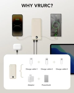 Portable Charger with Built-in Cables and AC Wall Plug — Power Bank, Dong guan Utopia-Originality Technology Co., Ltd