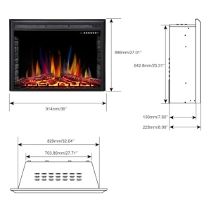 Electric Fireplace Insert, R.W.FLAME