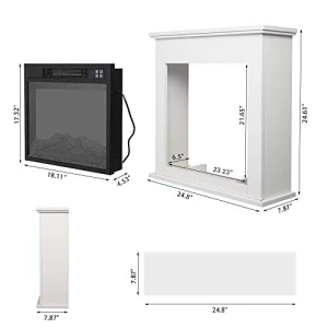 Freestanding Electric Fireplace Stove Space Heater, Zokop