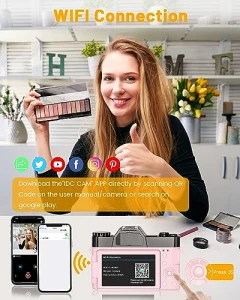 Digital Camera for Photography 4K 56MP Vlogging Camera for YouTube, VJIANGER