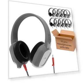 Wired Headphones with Mic 10-Pack — In-Ear Headphones, Brenthaven