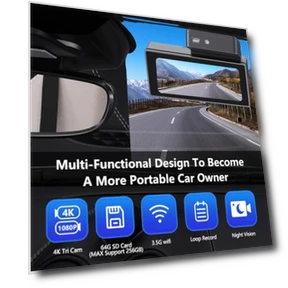 Front and Rear Dash Cam with 3.69” IPS Display — Dashboard Cameras, RUILIXIN