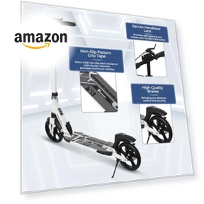 Adjustable Height Folding Kick Scooter with Large Sturdy Wheels — Push Scooters, Nattork