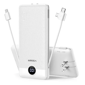 Portable Charger with Built-in AC Plug and Cables — Power Bank, VEGER