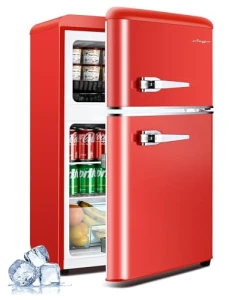 Retro Double Door Fridge with Freezer, Anypro