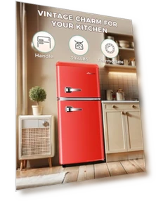 Retro Double Door Fridge with Freezer — Mini Fridges, Anypro