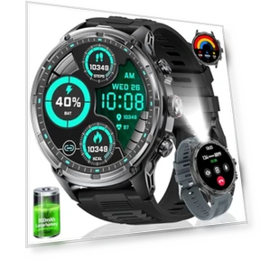 Extra Large Screen Smartwatch with Flashlight — Smartwatches, HIRREO