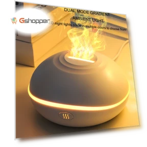 Car USB Flame Aromatherapy Diffuser with LED Night Light and Humidifier — Diffusers