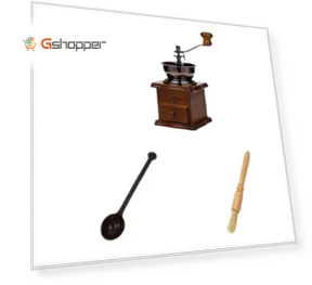 Manual Coffee Mill with Wood Stand Bowl — Electric Blade Coffee Grinders