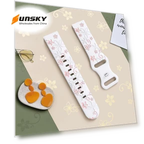 Two Color Bauhinia Embossed Silicone Watch Band — Bands