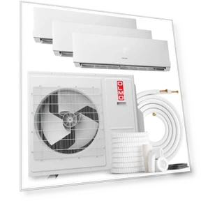 Tri Zone Wall Mount Ductless Mini Split A/C and Heater — Split-System, OLMO