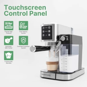 Touchscreen Espresso Maker with Automatic Milk Frother — Coffee Maker, URintells Cuising
