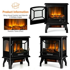 Electric Fireplace Stove, COSTWAY