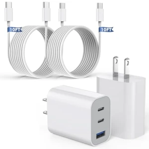 Fast Charging 3-Port USB C Charger Block with 10FT Cable, Shenzhen Jiaxingyuan Technology Co., Ltd.