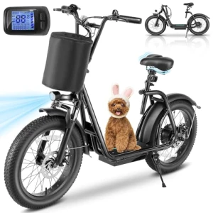 Electric Scooter with Adjustable Seat and Detachable Basket — Electric Scooter, Caroma