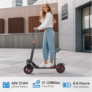 Folding Electric Scooter with Seat & Double Suspension — Electric Scooter, ITOYXES