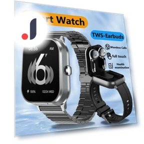 Smart Watch with Bluetooth Earbuds — Wearable Accessories, ZJM Mall