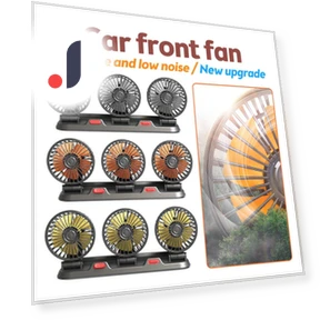 Car Fan with 3 Heads — Portable USB Fans, zhishangyoupin