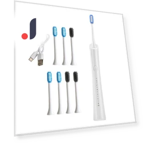 Electric Toothbrush with 5 Brush Heads — Chargers, Dongfang HOME A