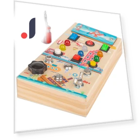 LED Busy Board Wooden Sensory Toy — Infant & Early Childhood Playthings, Sewing