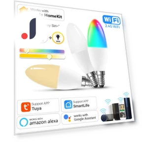 Dimmable RGBCW E14 LED Smart Bulbs — LED, Super Dream Home