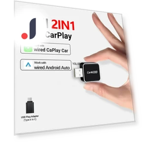 Wireless Android Auto CarPlay Small Adapter 2in1 AI Box Car Dongle — Phone Accessories, Simplistic Living Home