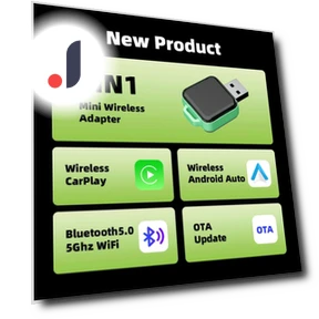 Wireless CarPlay Adapter 2-in-1 for Apple iPhone Android — Stereo Receivers, Auto Launcher