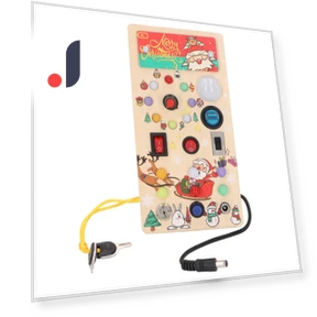 Wooden Light Switch Board with 8 LED Switches — Interactive Learning Devices, TOMTOP JMS