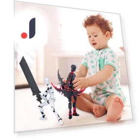 3D Printed Robot Figure with Accessories — Dolls & Figures, Home Textile Star