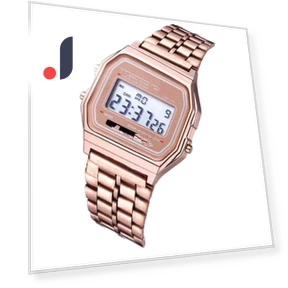 Electronic Watch with Steel Strap and Multicolor LEDs — Bands, AI Supermarket