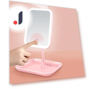 LED Makeup Mirror with Three Light Colors — Handheld, Yeet5yeng