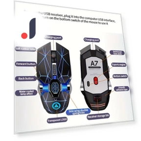 Wireless Silent Gaming Mouse with RGB Lighting — Mouse Pads, Uav parts center
