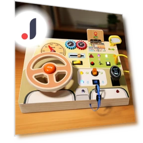 Montessori Busy Board with LED Wooden Sensory Toy — Infant & Early Childhood Playthings, baby and kids