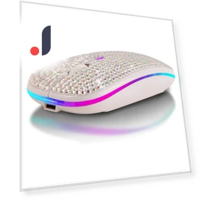 Rechargeable Silent Bluetooth Mouse with Diamond Inlay — Mouse Pads, Queen mall