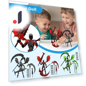 3D Printed Mobile Robot Titan Doll Set — Collectible Statues, Salted Chicken