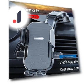 Automatic Lock Car Phone Holder with Vent Clip and Suction Cup — Dashboard Installation Kits, Smarter than future