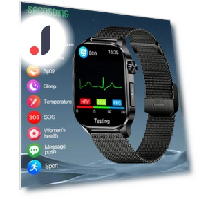 Smart Watch with ECG, PPG, Blood Pressure, and Temperature Monitoring — Smartwatches, SACOSDING