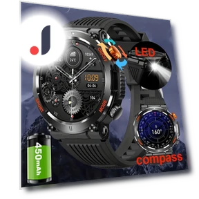 SmartWatch with HD LED Flashlight and Compass — Smartwatches, QTLLBT