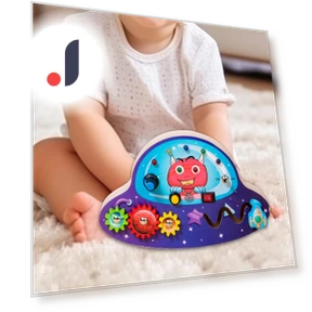 Wooden Busy Board with LED — Infant & Early Childhood Playthings, Handy Hobbies