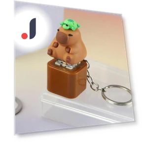 Capybara Fidget Keychain Keyboard — Blocks, Safety toy