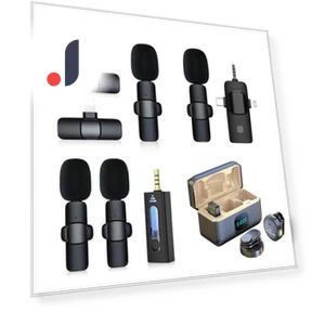 Dual Wireless Bluetooth Microphone with Mount for Mobile Live Streaming — Microphones, Smarter than future