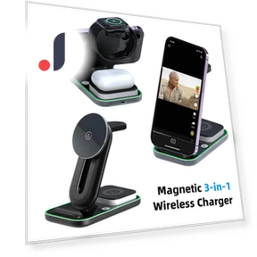 Magnetic Wireless Charging Station 3-in-1 — Chargers, HOME-Auto-001