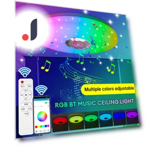 Smart Ceiling Light with RGB Dimming and Bluetooth Music — Overhead Lighting, Modern Home Furnishing