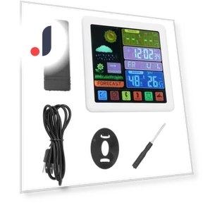 Wireless Weather Clock with Digital Thermometer and Hygrometer — Weather Monitoring Clocks, Vestidos