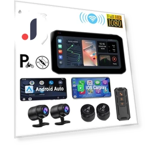 6.25" Touchscreen Motorcycle Dual Camera Wireless CarPlay Android Auto Bluetooth Motor DVR GPS Navigation Front Rear... — Navigation & GPS Accessories, Simplistic Living Home