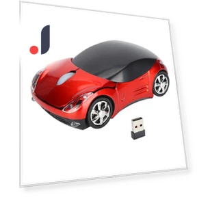 Red Car-Shaped Wireless Mouse — Mouse Pads, Automobile and motorcycle supplies