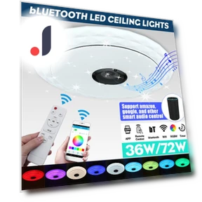 Smart LED Ceiling Light with Bluetooth Speaker — Overhead Lighting, Decor Life Global