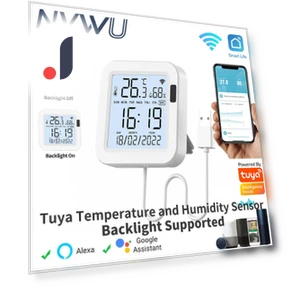 Smart Temperature and Humidity Sensor with Backlight — Home Climate Control, HIMO Group