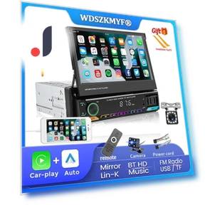 7-inch Retractable Touchscreen GPS Wireless Carplay Android Auto 1Din Car Multimedia Player — Stereo Receivers, Dream Garage